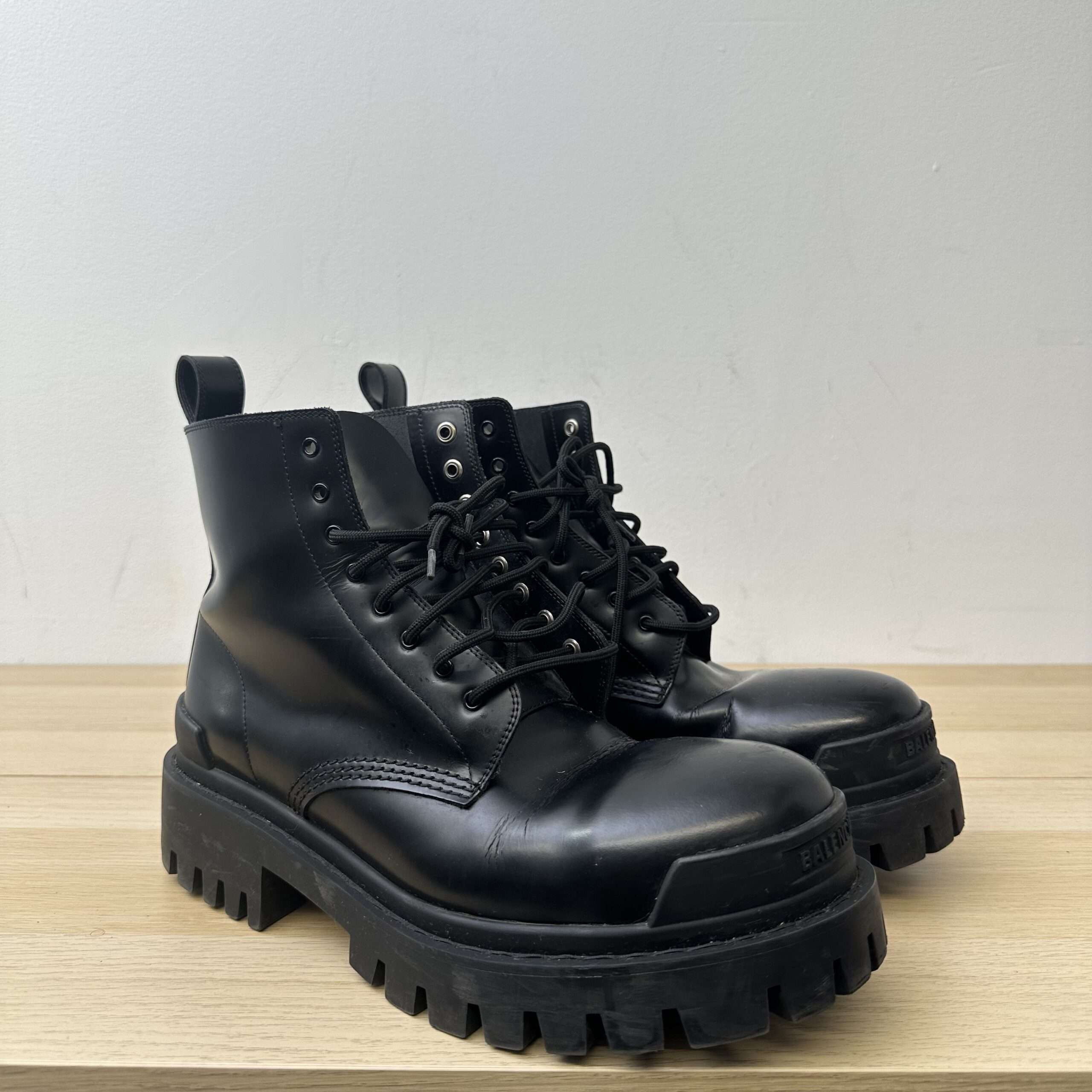 Balenciaga Leather Strike Boots - Veblen