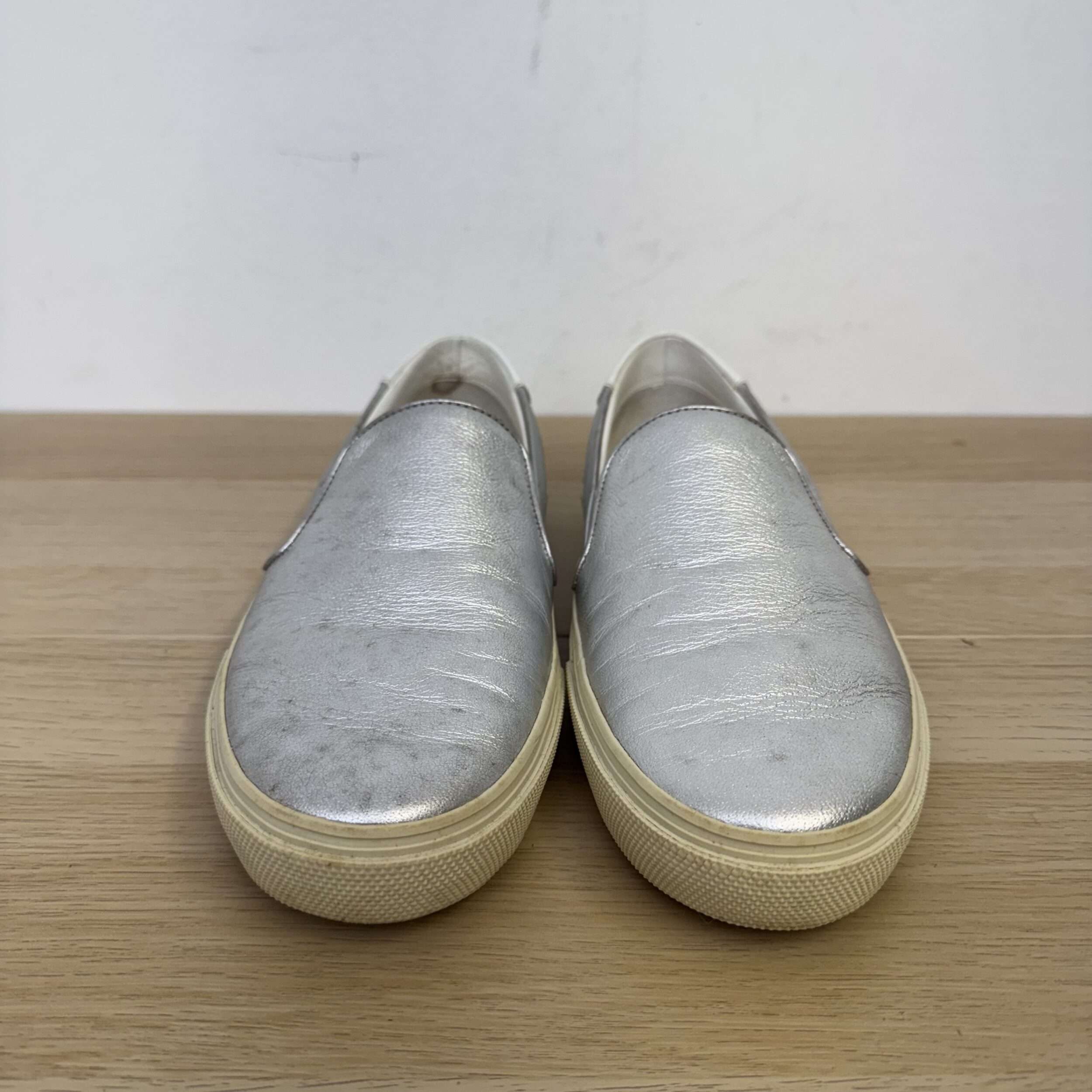 Saint Laurent Metallic Slip On Sneakers - Image 2