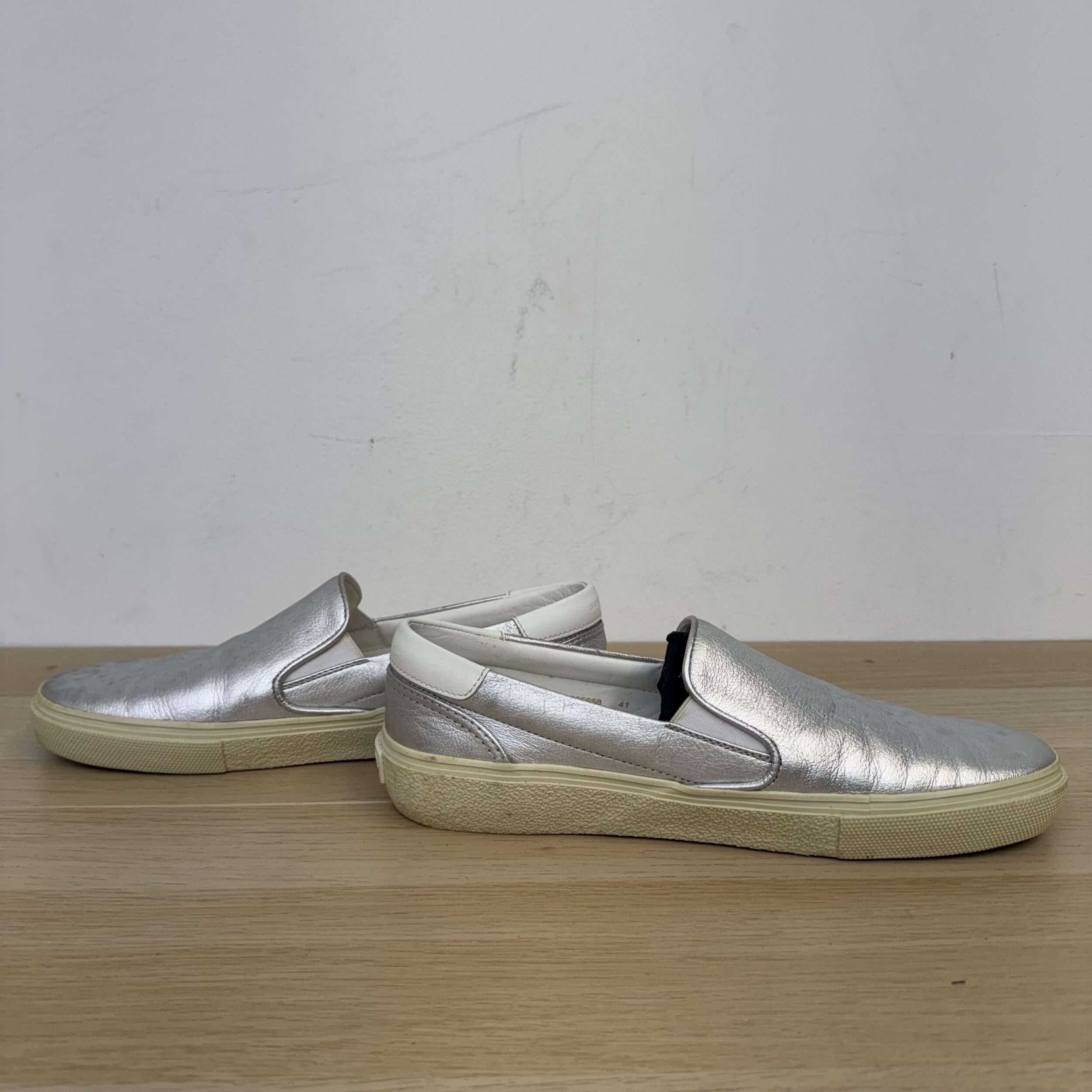 Saint Laurent Metallic Slip On Sneakers - Image 3
