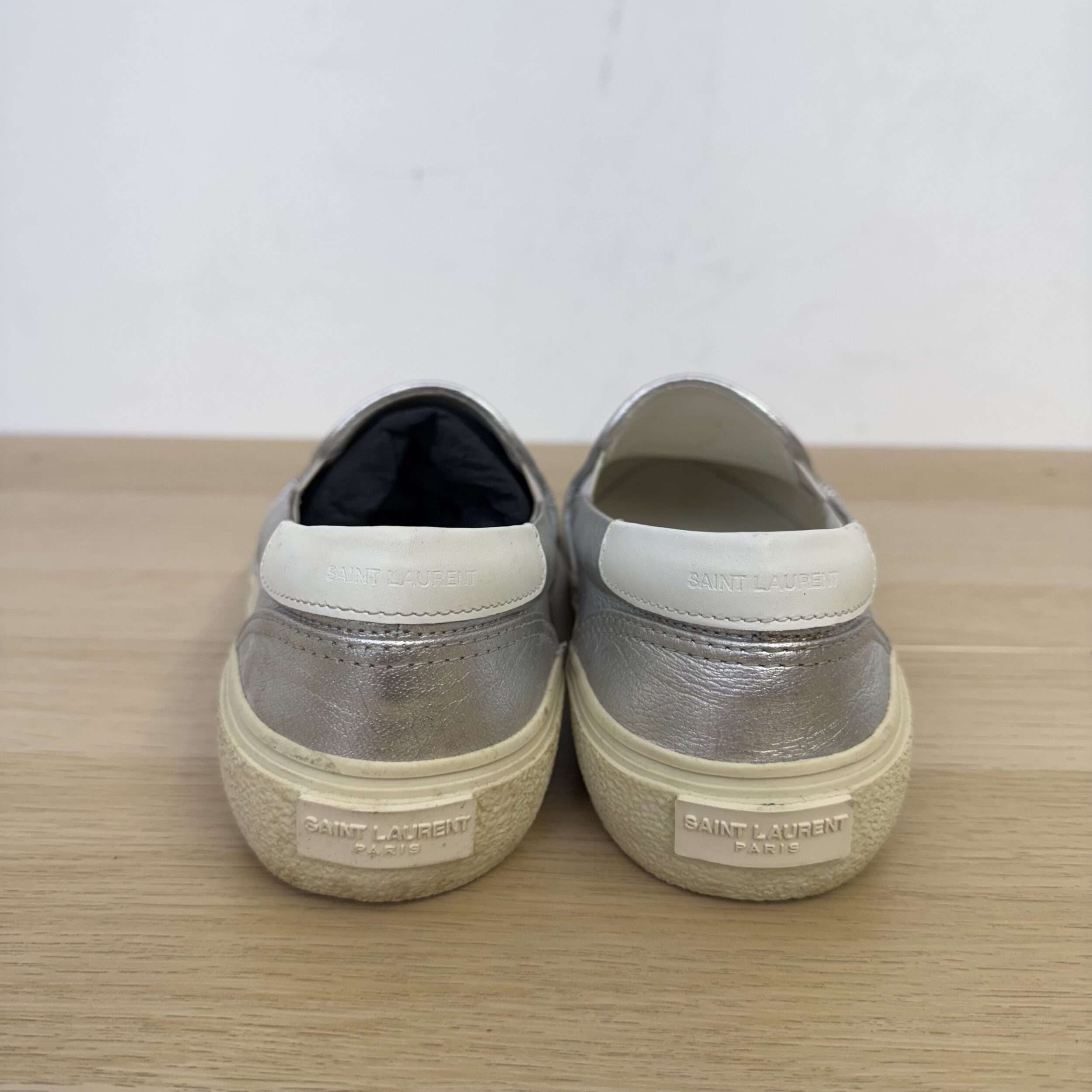 Saint Laurent Metallic Slip On Sneakers - Image 4