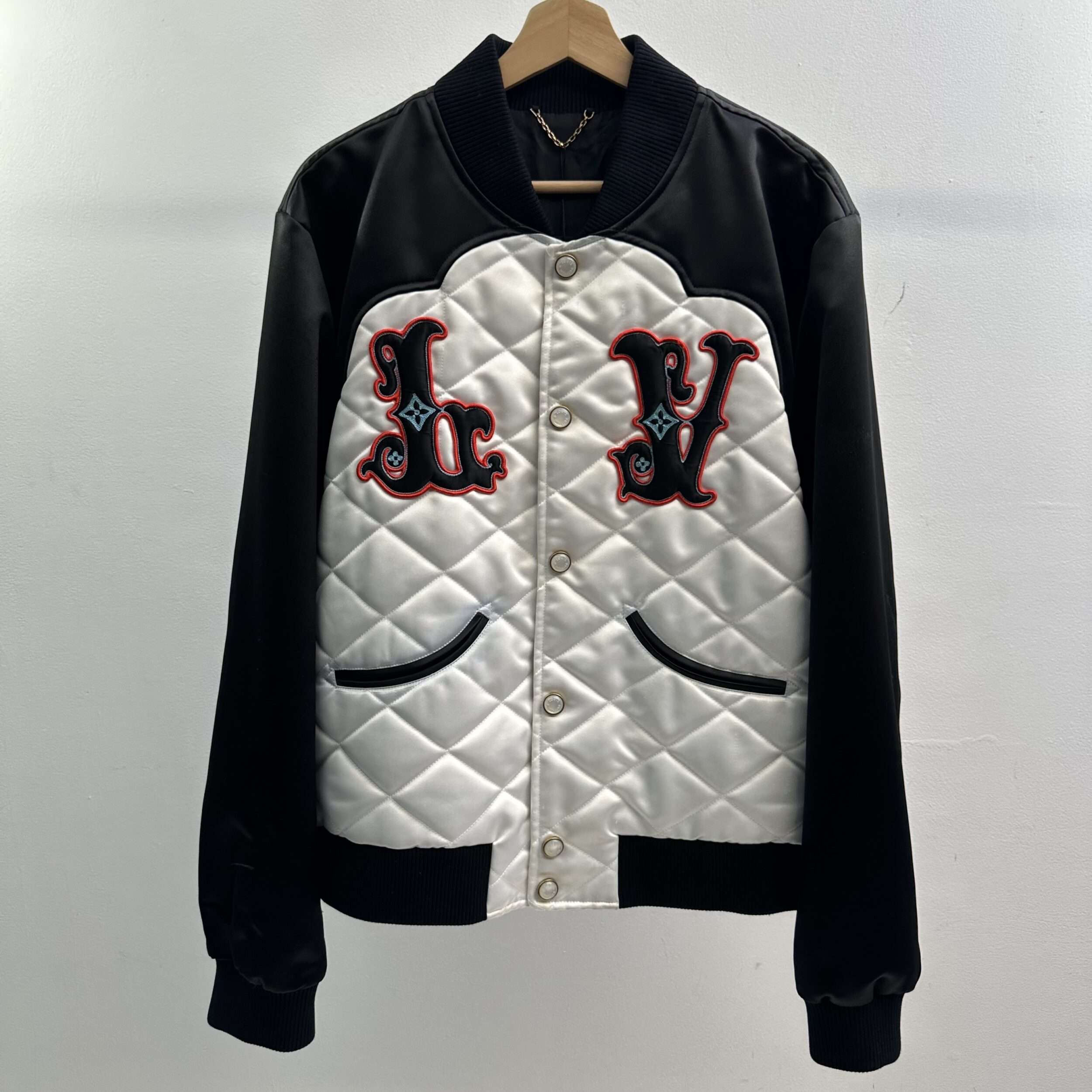 Louis Vuitton Two Tone Satin Bomber Jacket