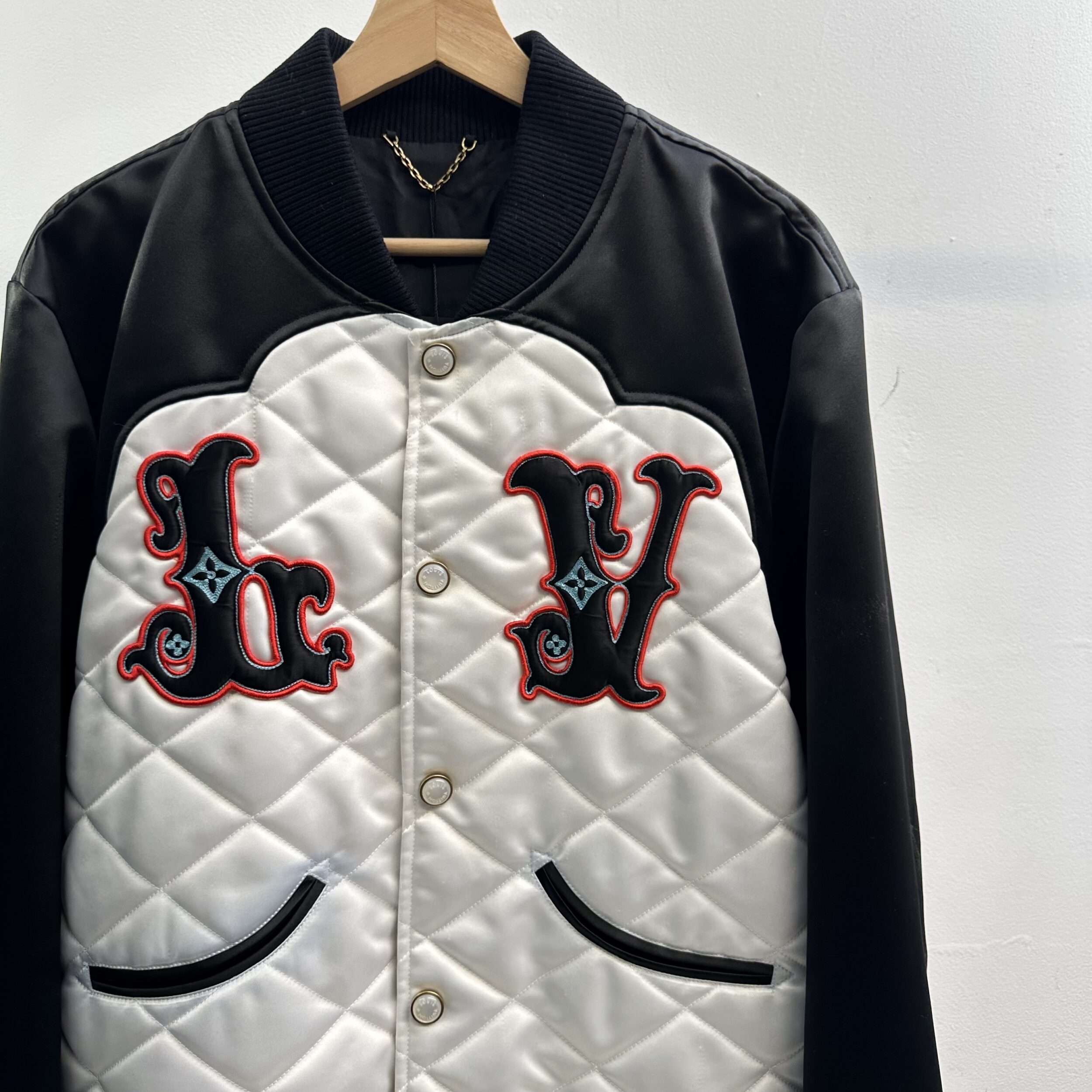 Louis Vuitton Two Tone Satin Bomber Jacket - Image 2