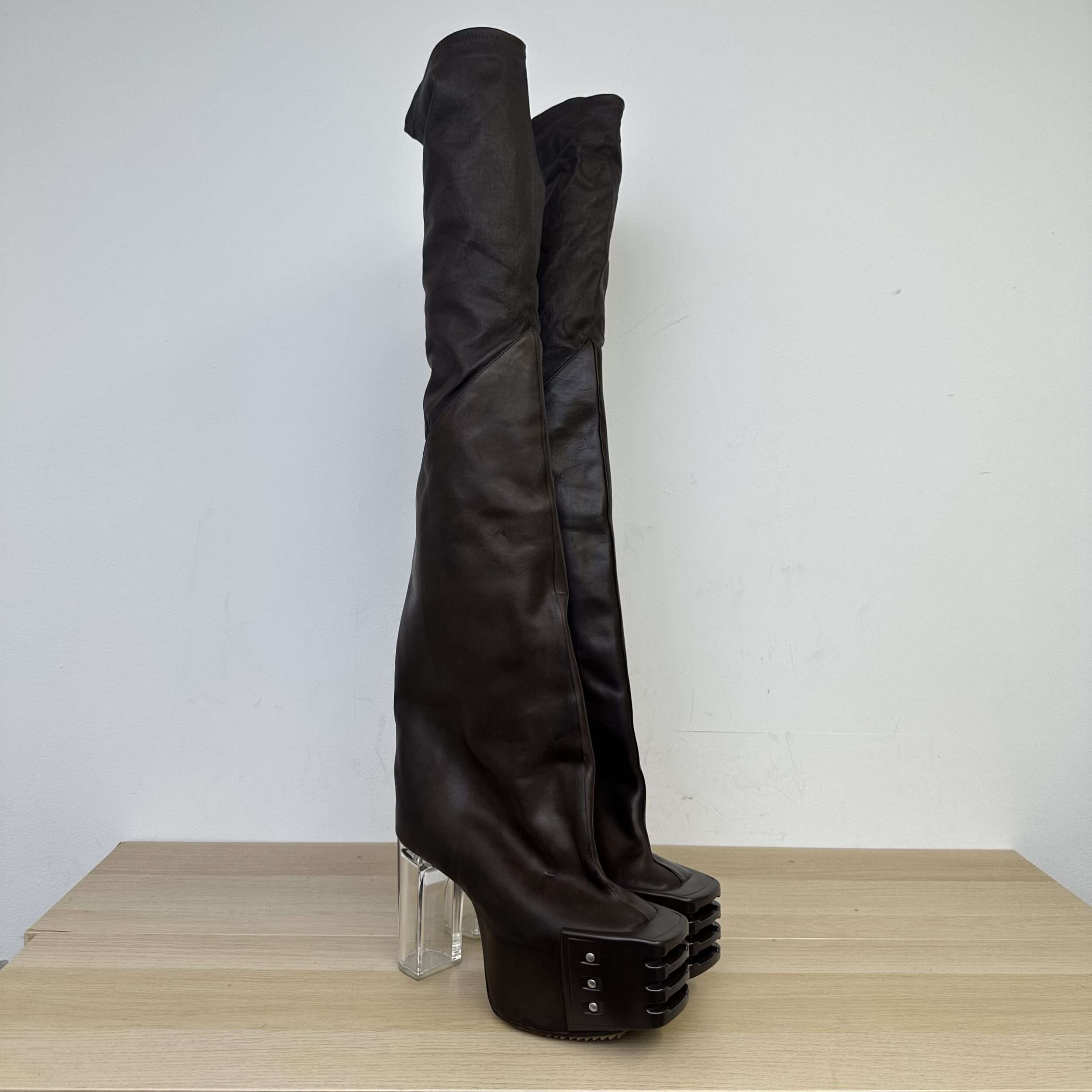 Rick Owens Flare Leather Kiss Heels