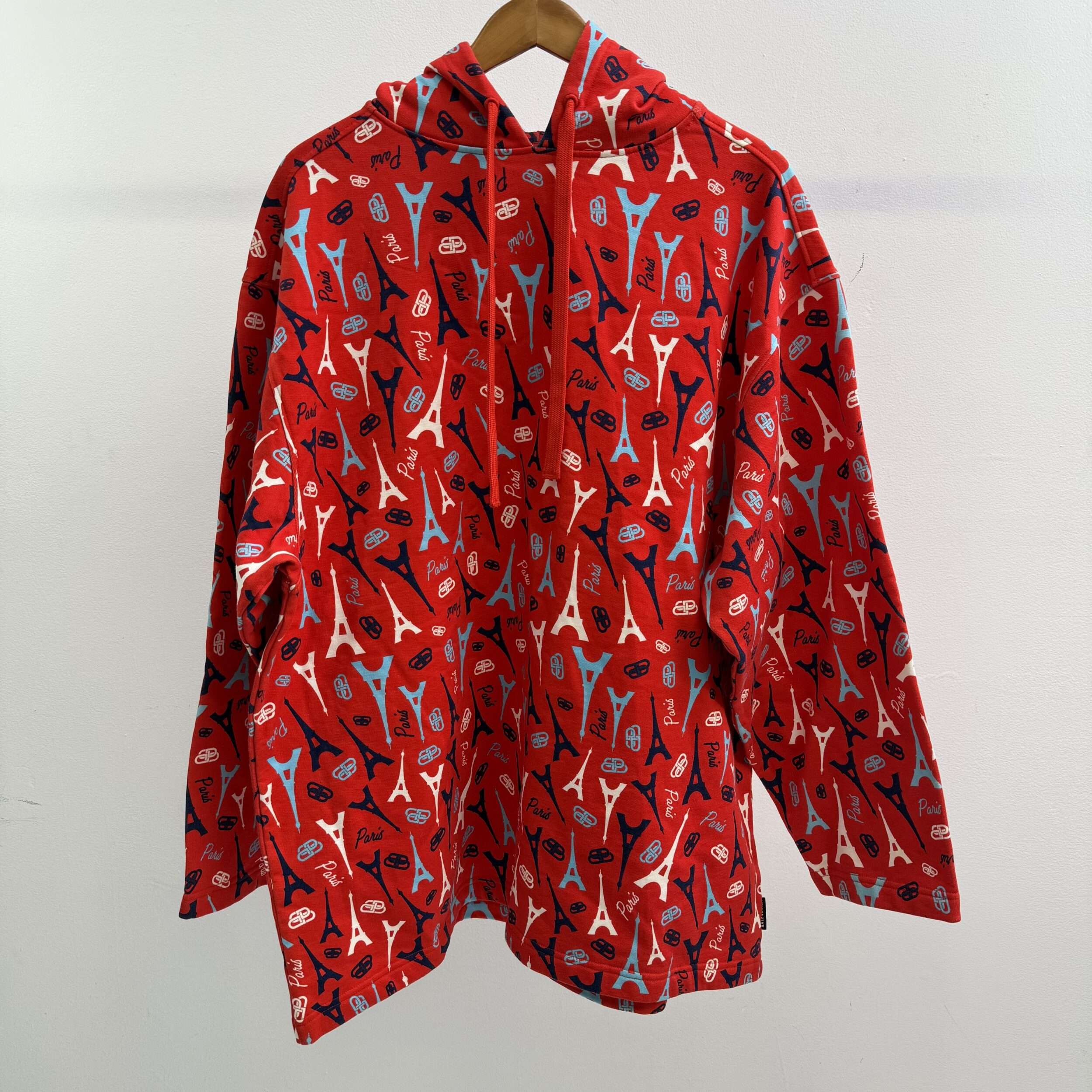 Balenciaga Paris Eiffel Tower Hooded Button Up Shirt