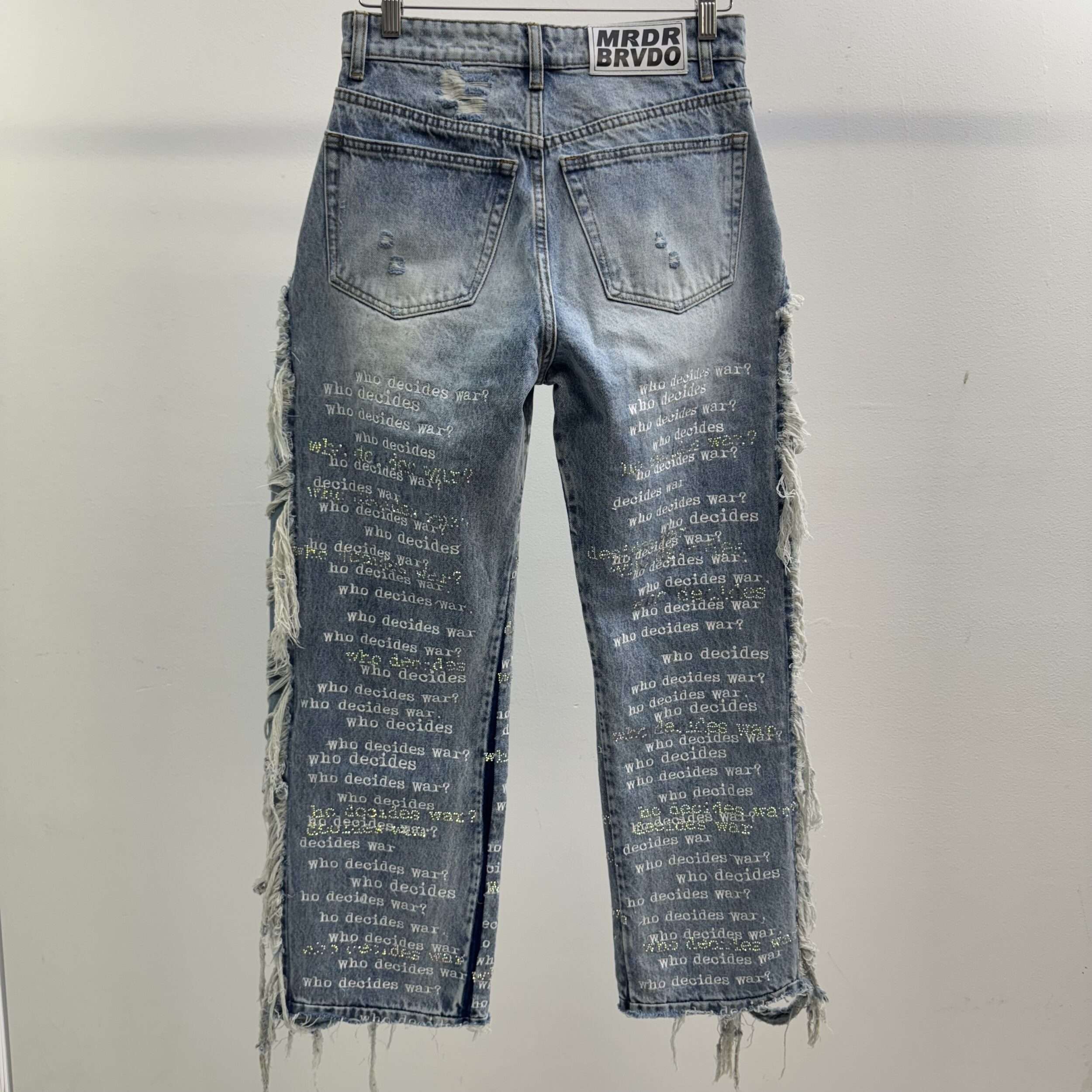 Who Decides War Rhinestone Script Jeans - Image 2