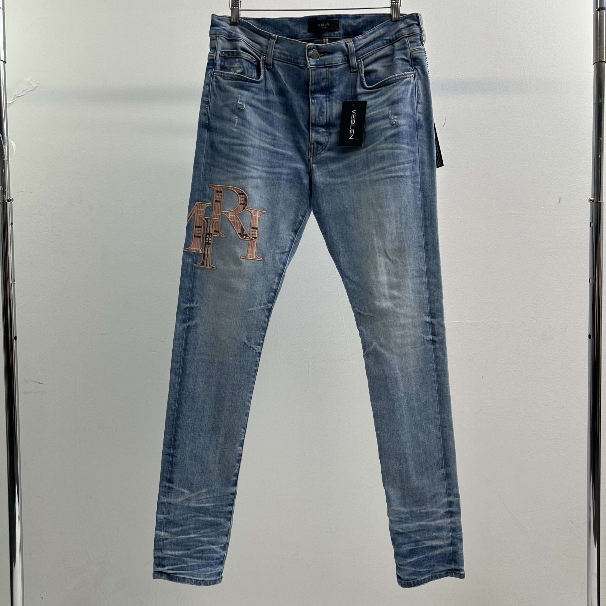 Amiri Flannel Logo Jeans