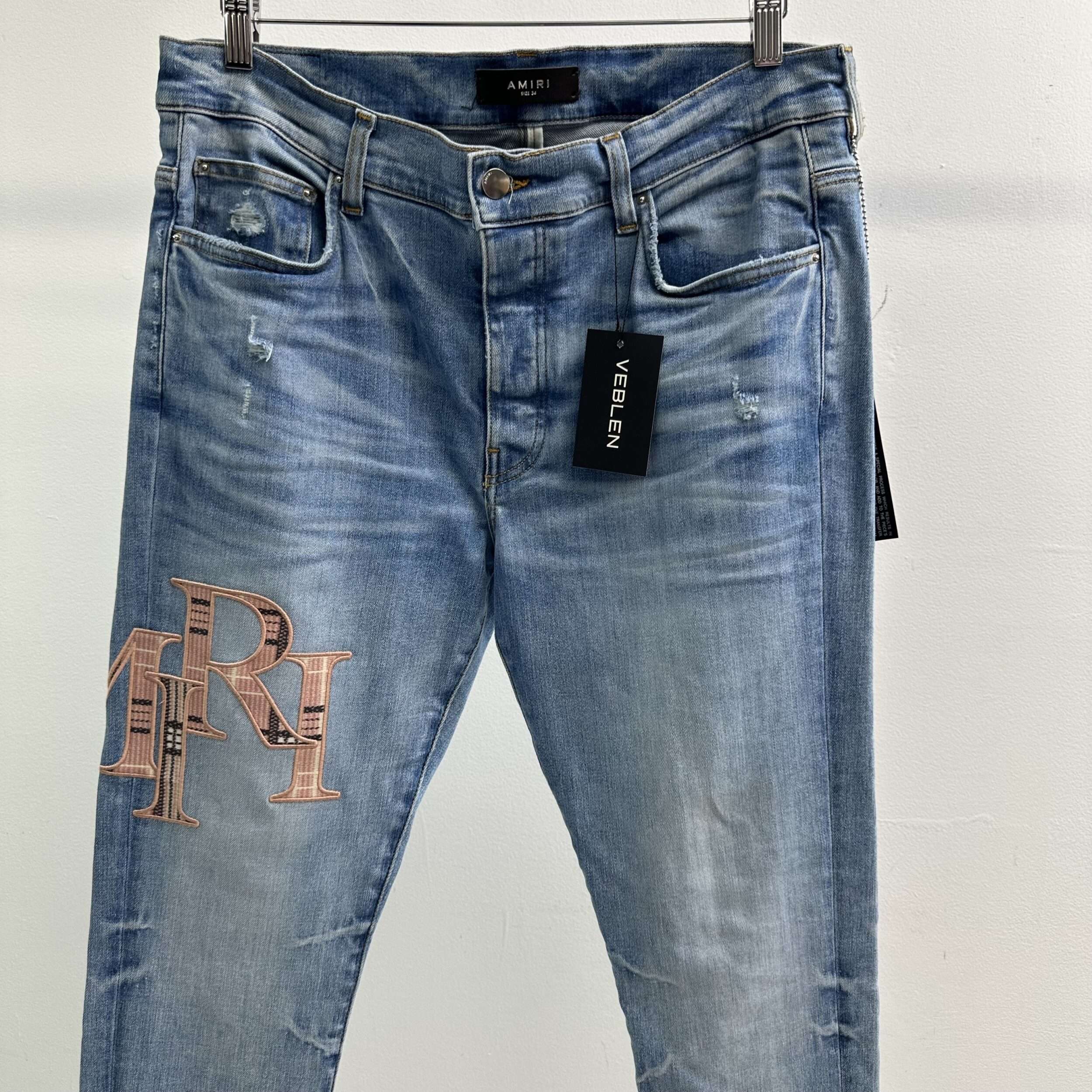 Amiri Flannel Logo Jeans - Image 2