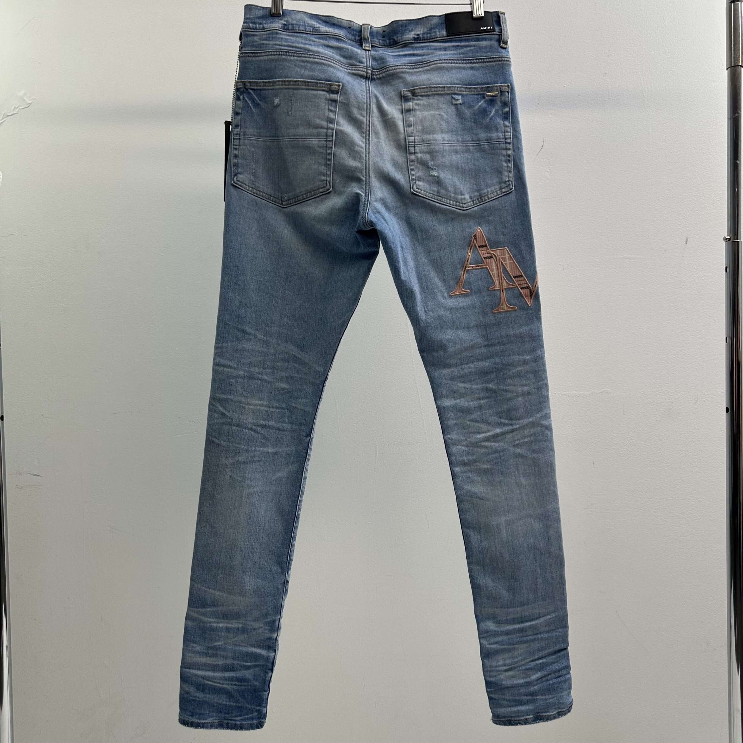 Amiri Flannel Logo Jeans - Image 3