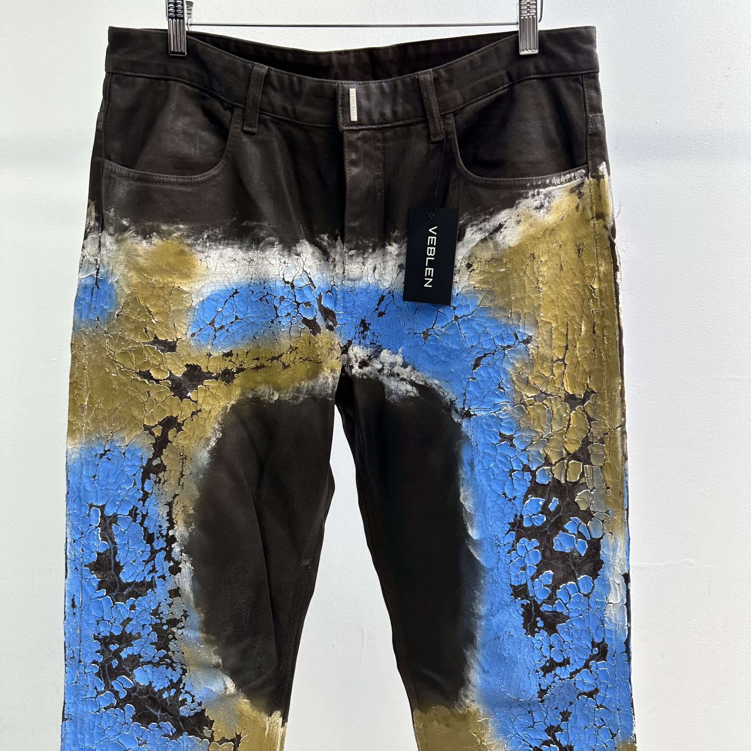 Givenchy Cracked Paint Waxed Jeans - Image 2