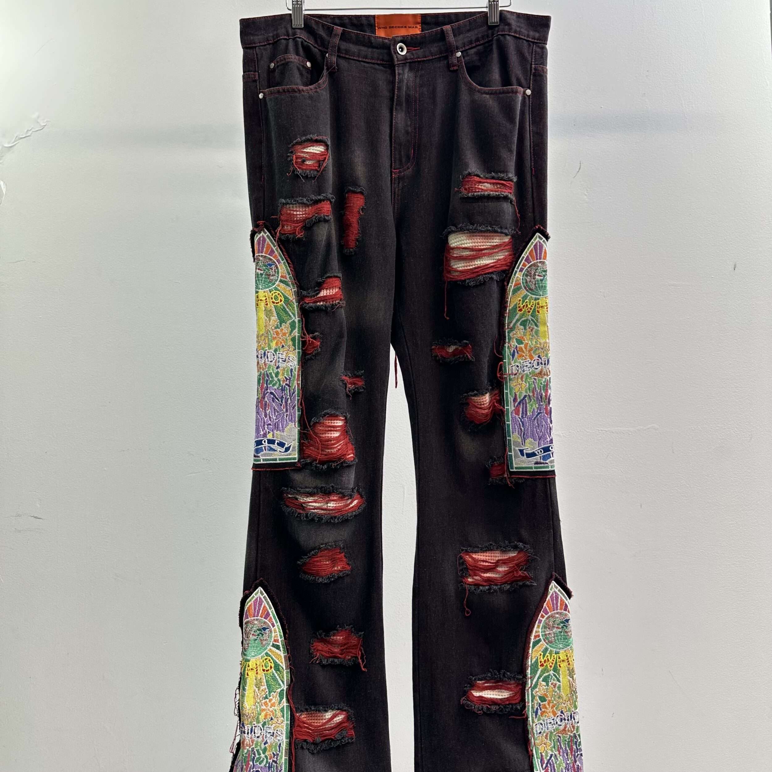 Who Decides War Stained Glass Distressed Jeans