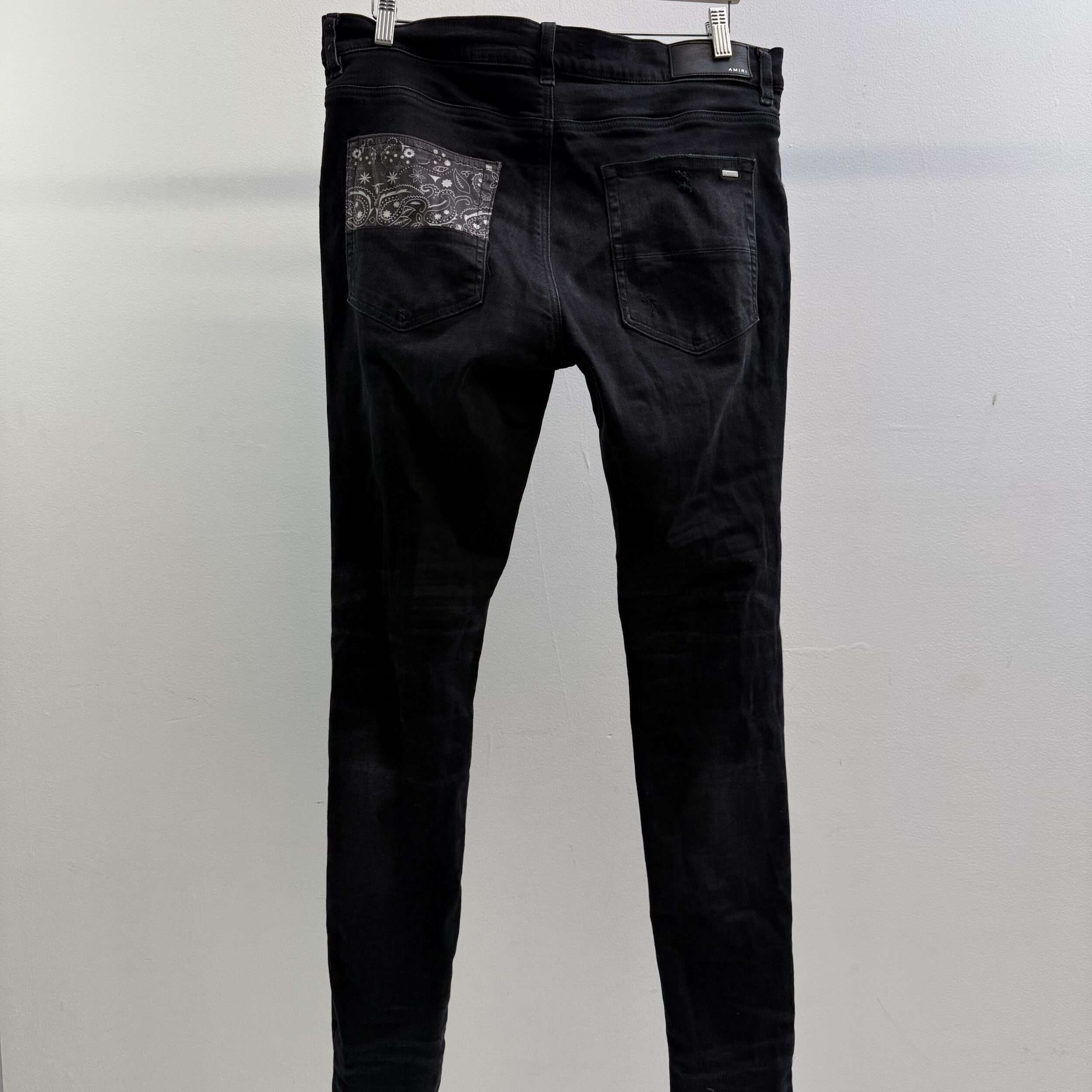 Amiri Distressed Paisley Patch Jeans - Image 2