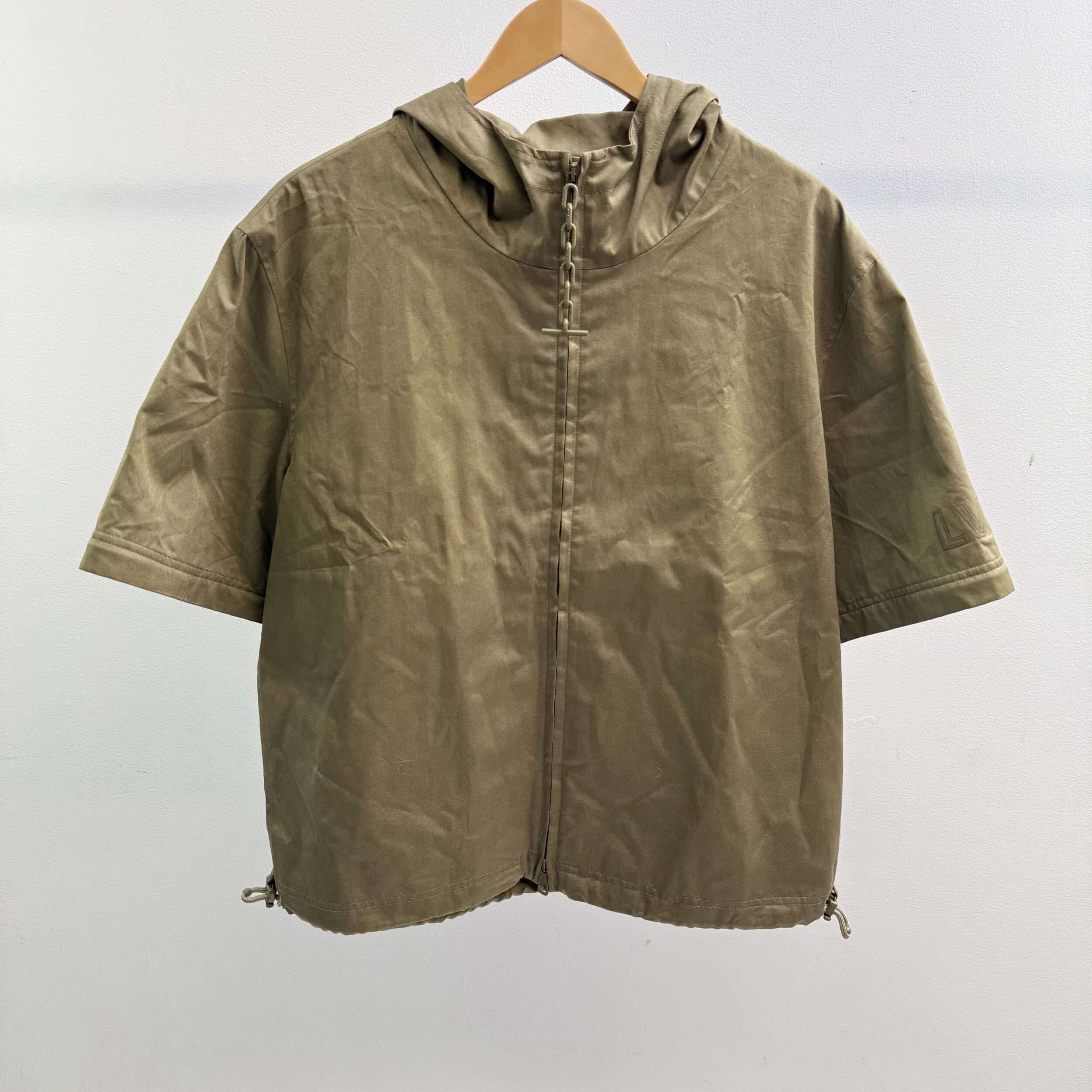 Louis Vuitton Khaki Hooded Zip Up Shirt