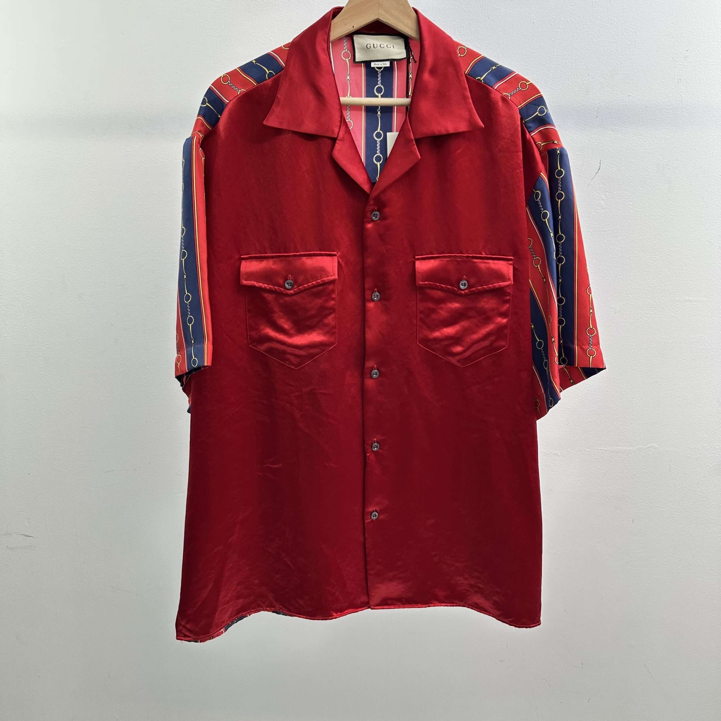 Gucci Chainlink Striped Silk Shirt