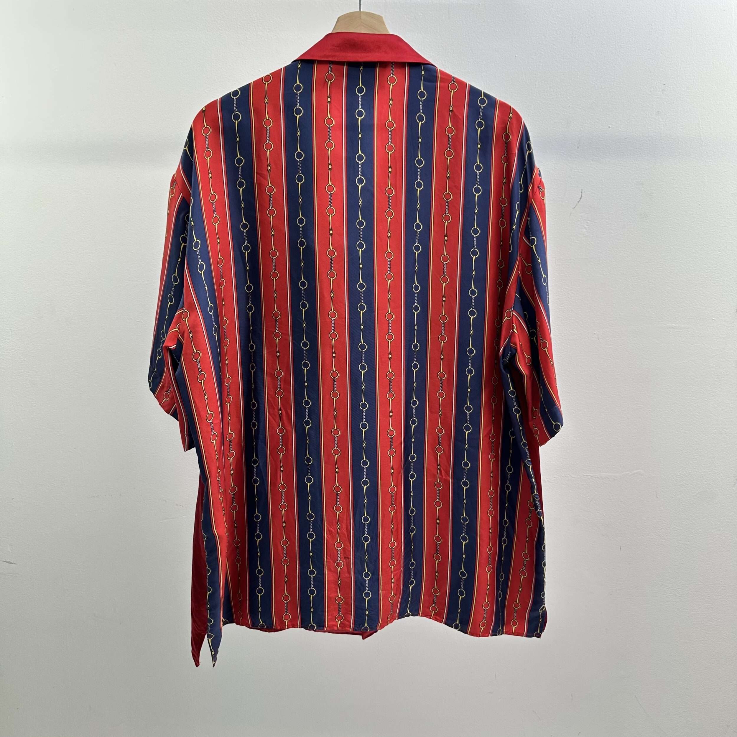 Gucci Chainlink Striped Silk Shirt - Image 2